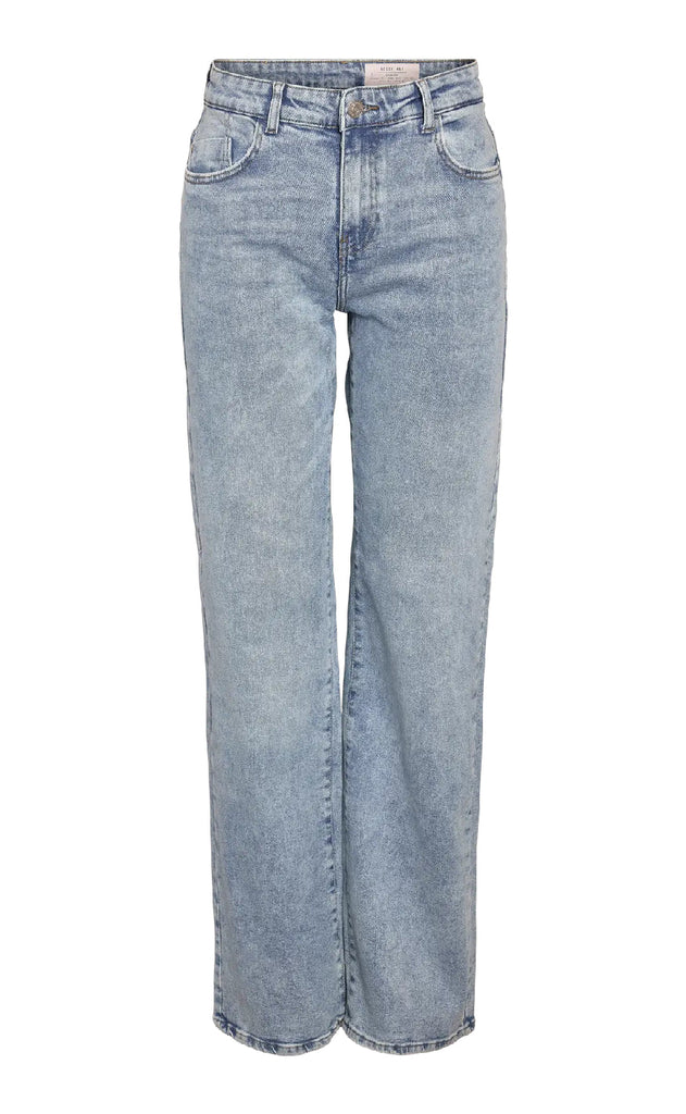 Noisy May Bukser - Yolanda NW Wide - Light Blue Denim