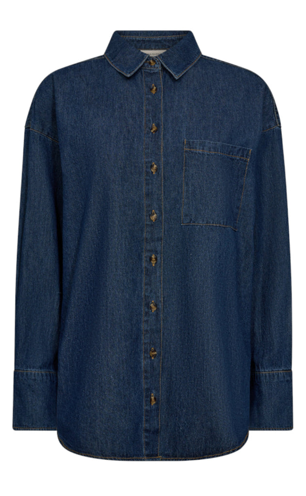 Freequent Skjorte - Lisea - Medium Blue Denim