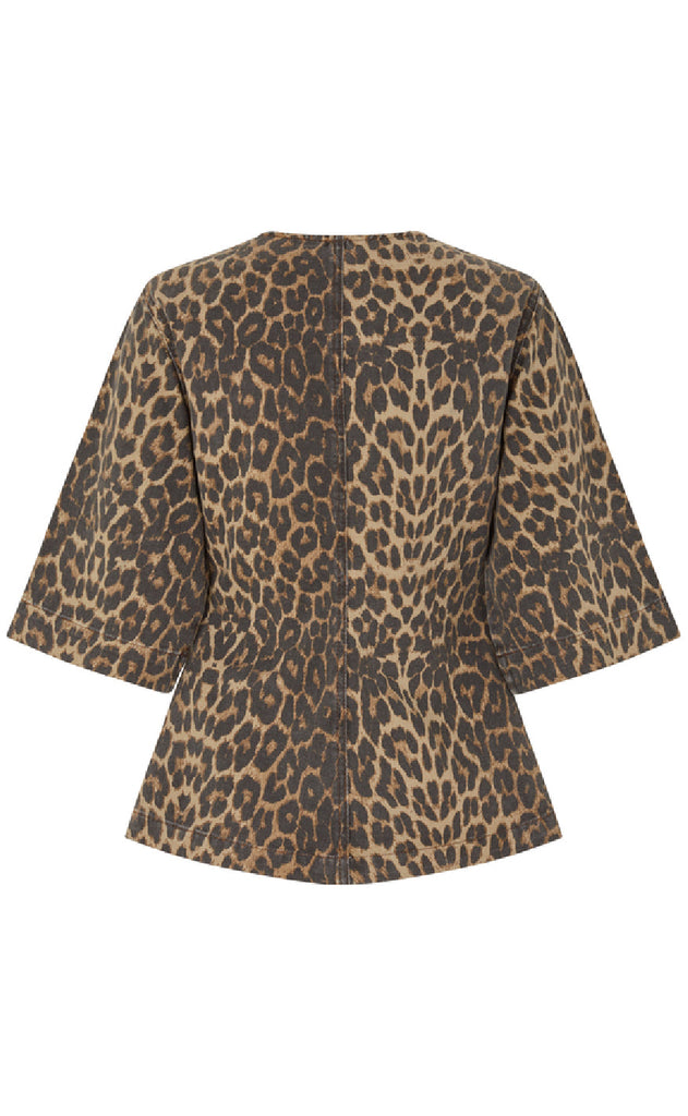 Global Funk Bluse - Lila-G - Leopard Mist