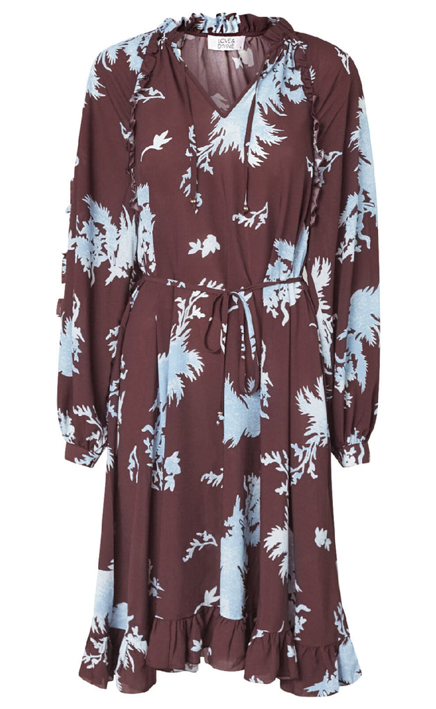 Love & Divine Kjole - Love1434 - Bordeaux/Leaf