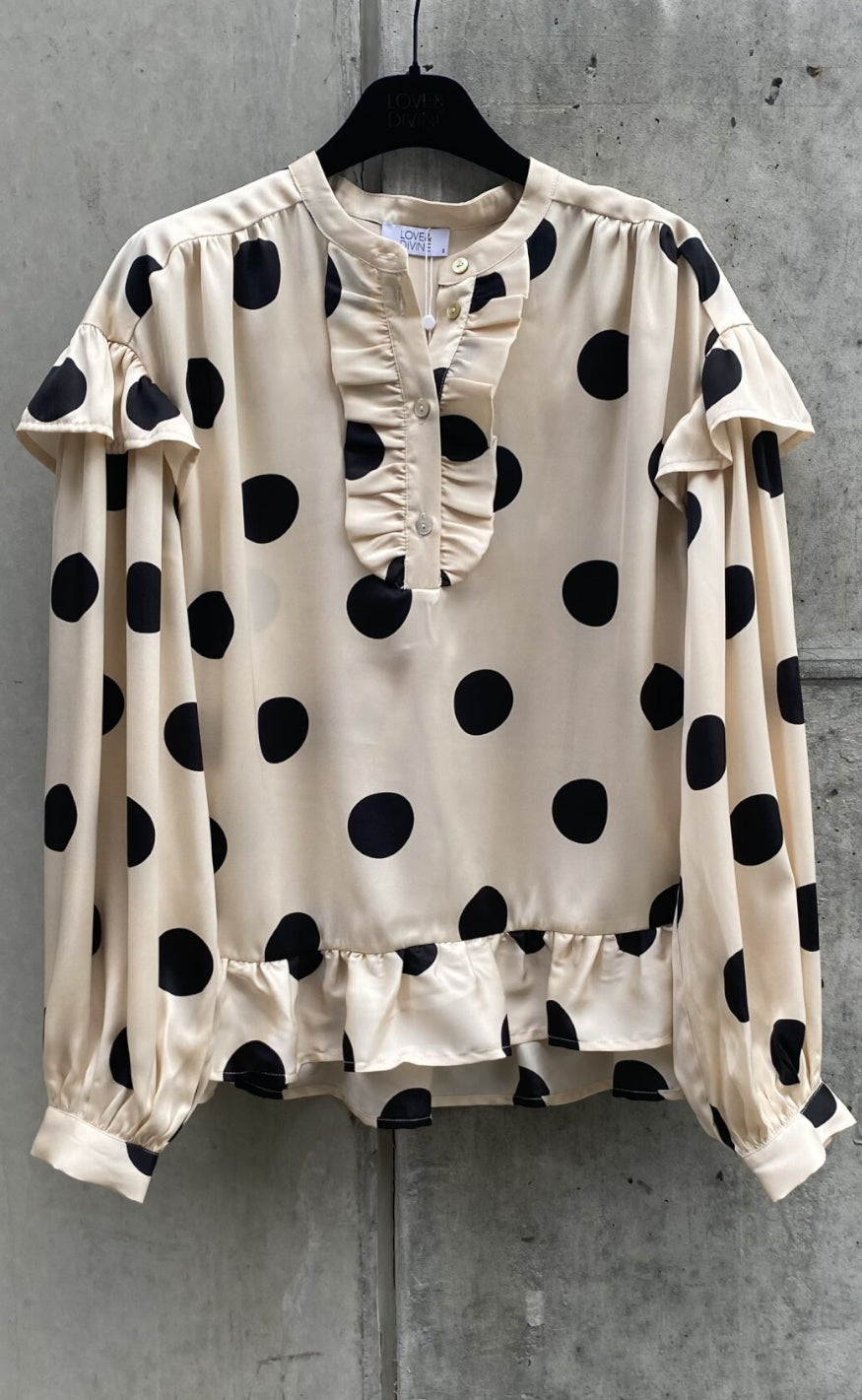 Love & Divine Bluse - Love1034-4  - Cream Dot