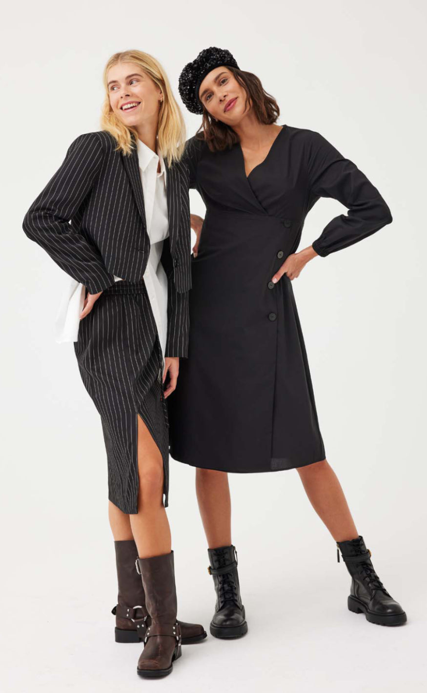 Freequent Skjørt - Lovin - Black W. Off-White