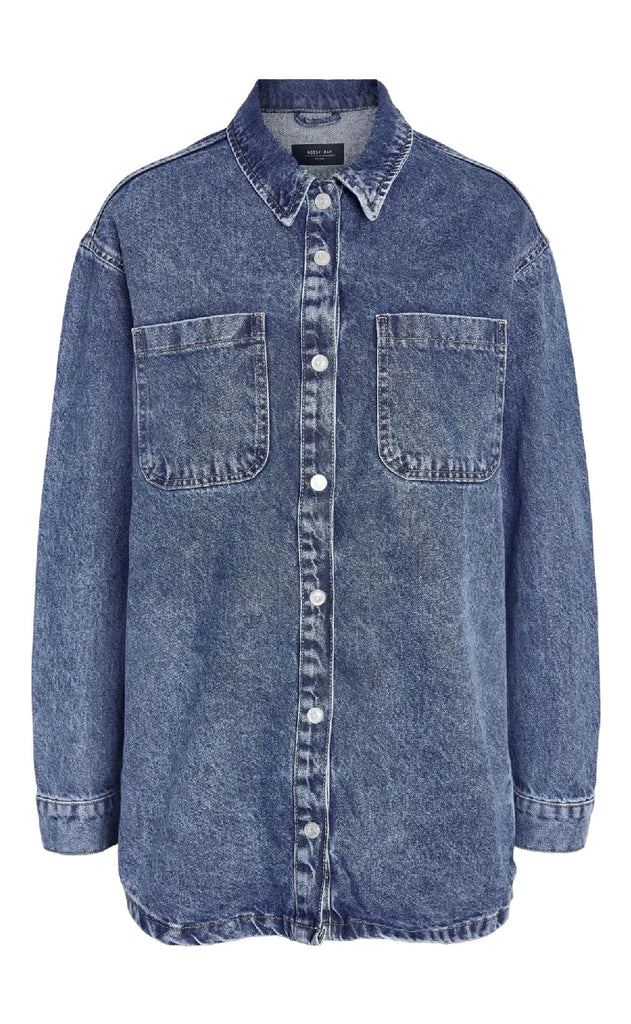 Nosiy May Jakke - Alva L/S - Medium Blue Denim