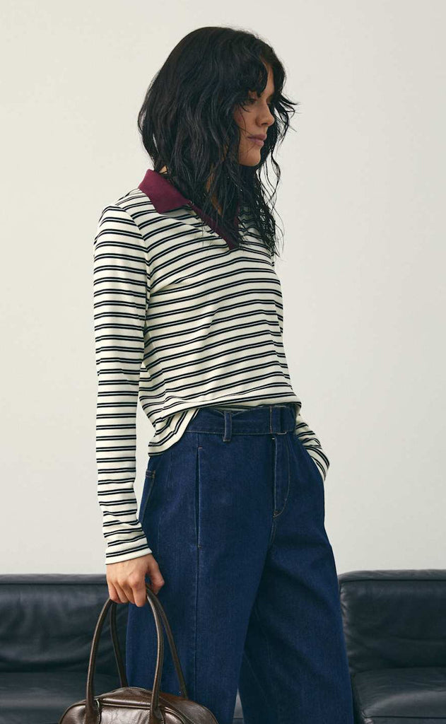 Noella Bluse - Luane - Caryll Black Stripe