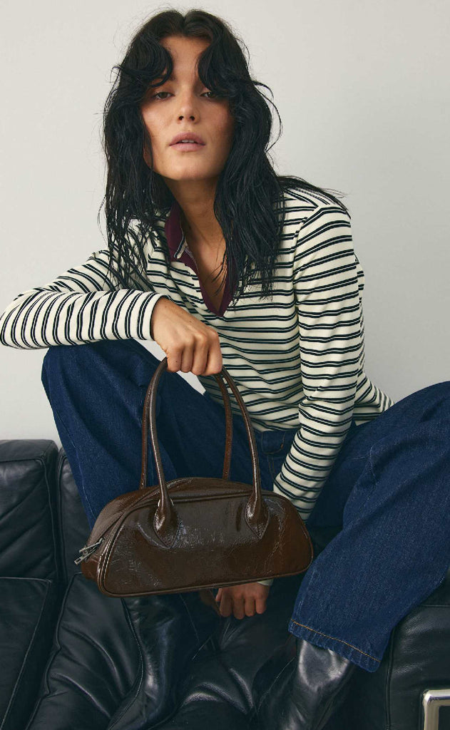 Noella Bluse - Luane - Caryll Black Stripe