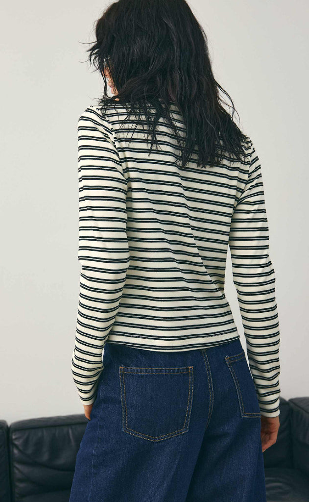 Noella Bluse - Luane - Caryll Black Stripe