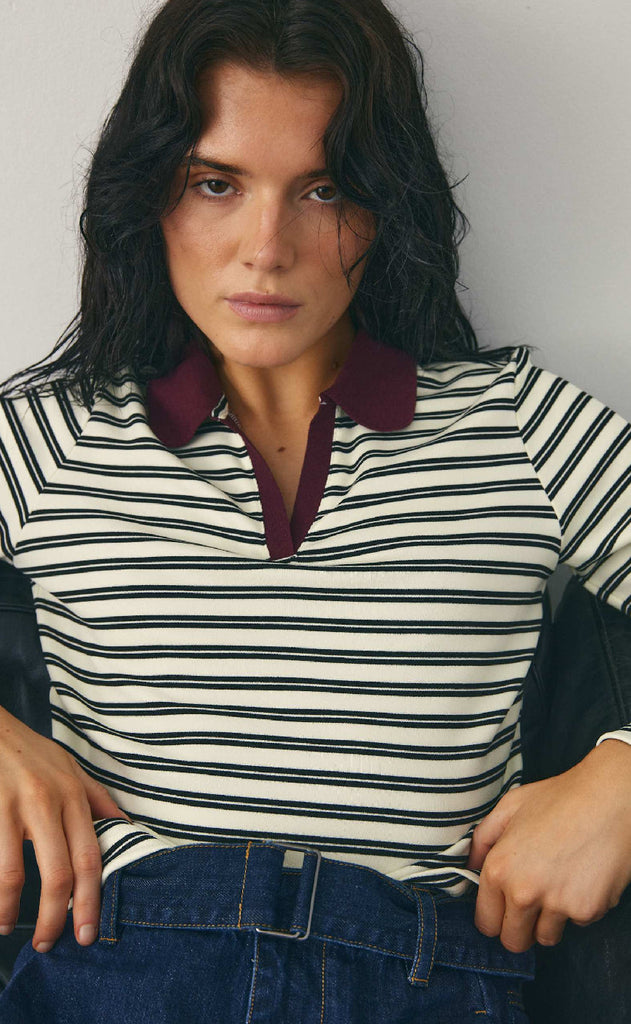 Noella Bluse - Luane - Caryll Black Stripe