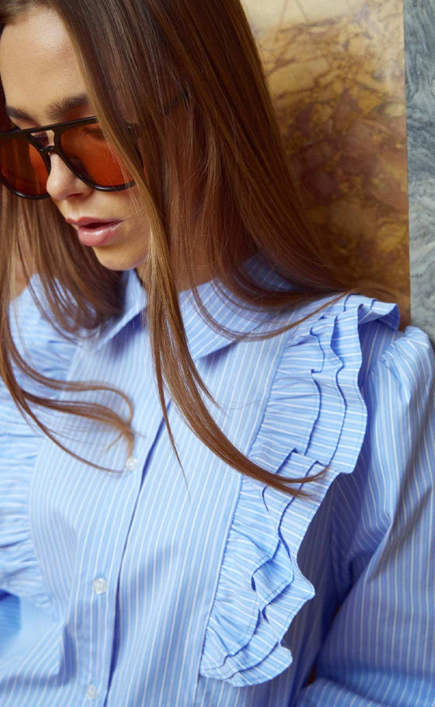Noella Skjorte - Lucina - Blue White Stripe