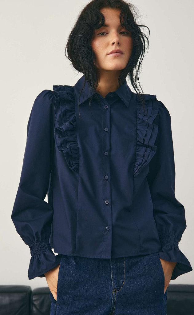 Noella Bluse - Lucina - Navy Blue