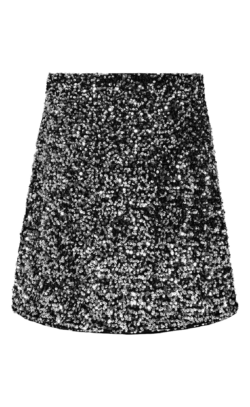 Freequent Skjørt - Lune - Black w. Silver