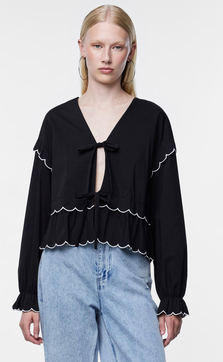 PIECES Topp - Luna - Black