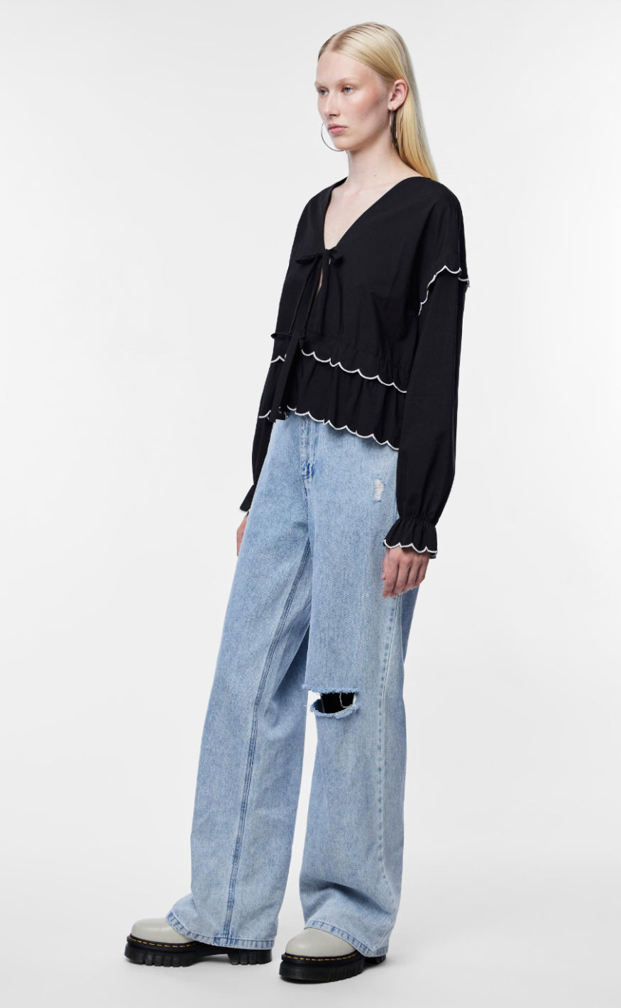 PIECES Topp - Luna - Black