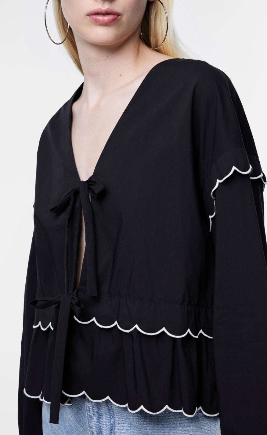 PIECES Topp - Luna - Black