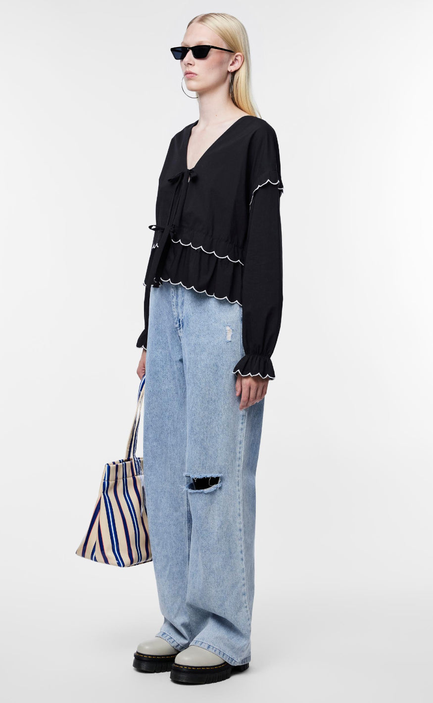 PIECES Topp - Luna - Black