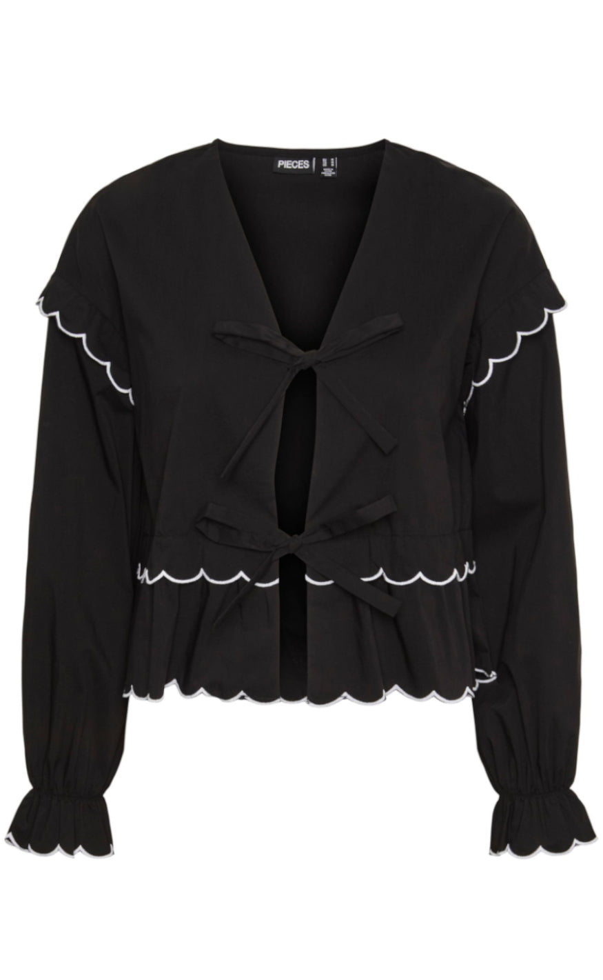 PIECES Topp - Luna - Black