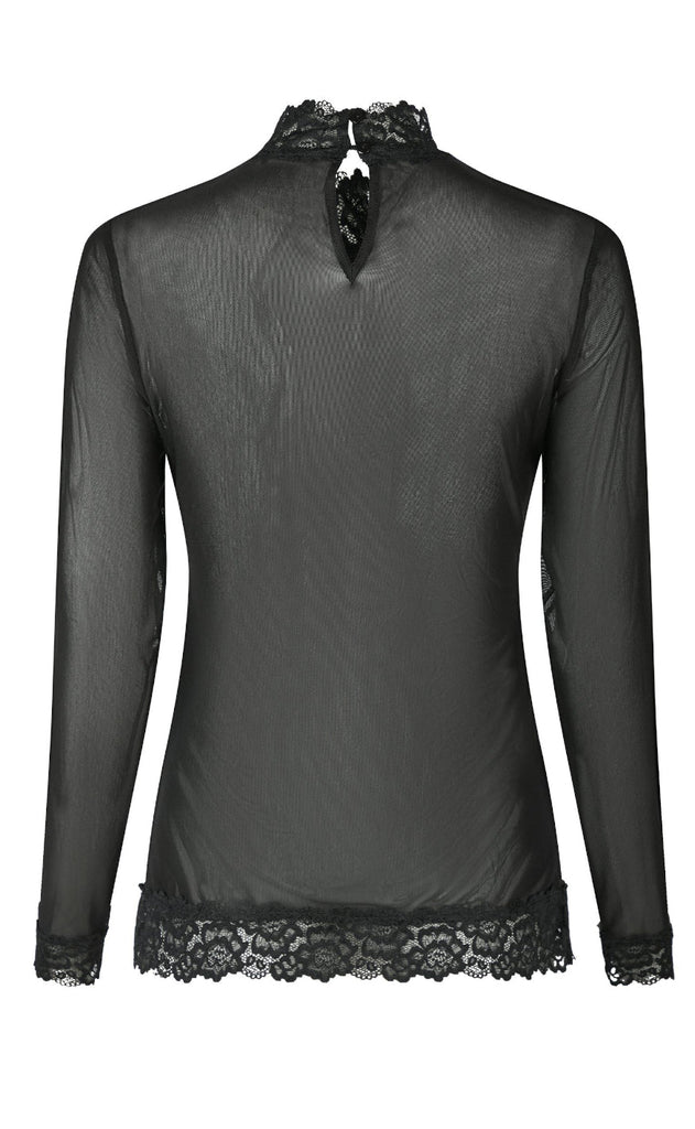 Neo Noir Bluse - Liza Mesh Lace - Black