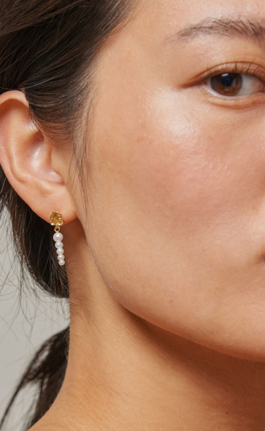 ENAMEL Copenhagen Ørering - Malika Pearls - Gold