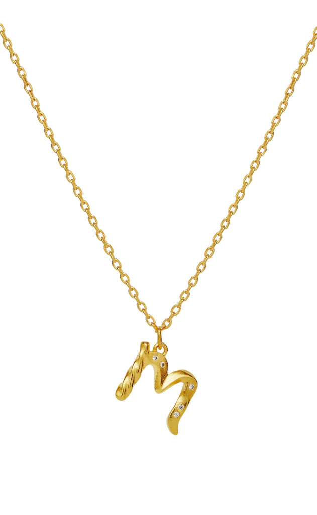 Maanesten Halskjede - M Alphabet - Gold Colour