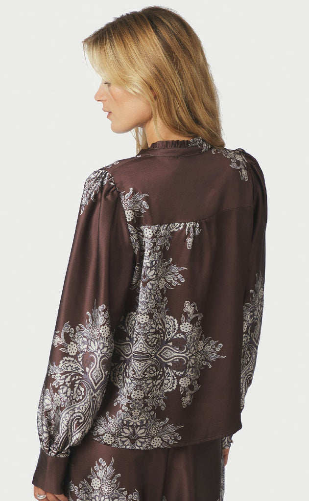 Neo Noir Bluse - Massima - Dark Brown