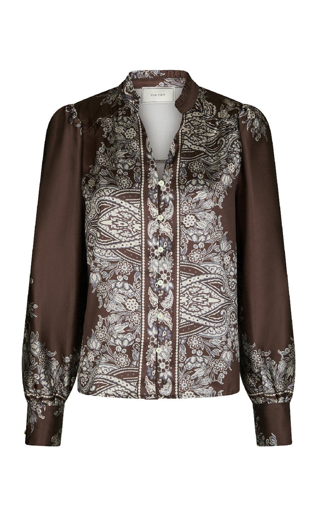 Neo Noir Bluse - Massima - Dark Brown