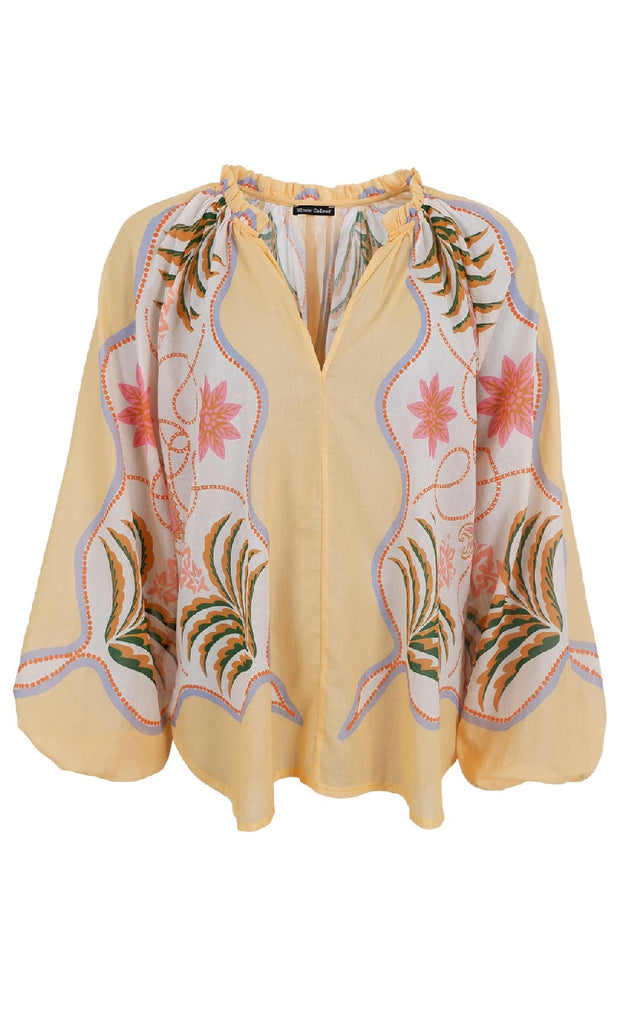 Black Colour Bluse - Magnolia - Butter Yellow
