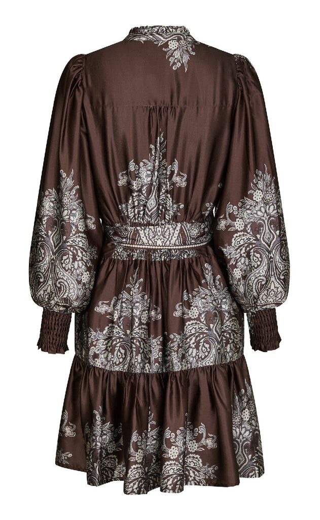 Neo Noir Kjole - Mafilda Paisley - Dark Brown
