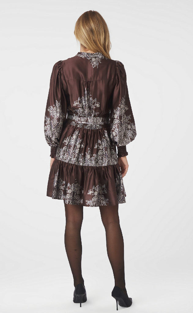 Neo Noir Kjole - Mafilda Paisley - Dark Brown