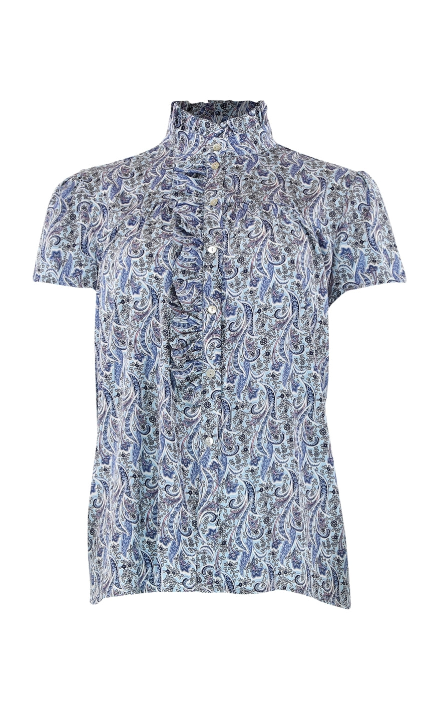 Continue Bluse - Malika - Blue Paisley