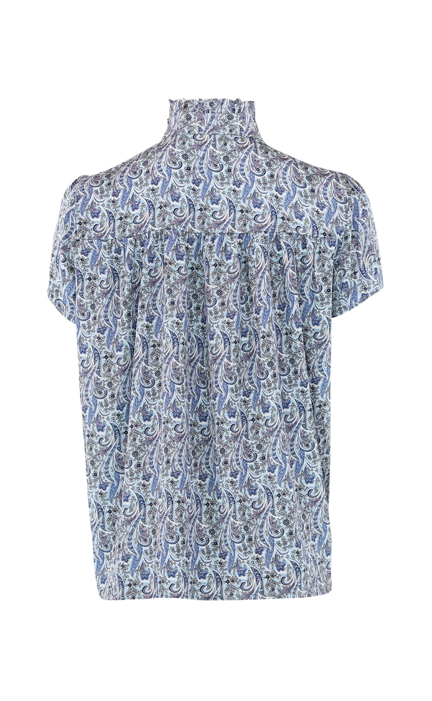 Continue Bluse - Malika - Blue Paisley