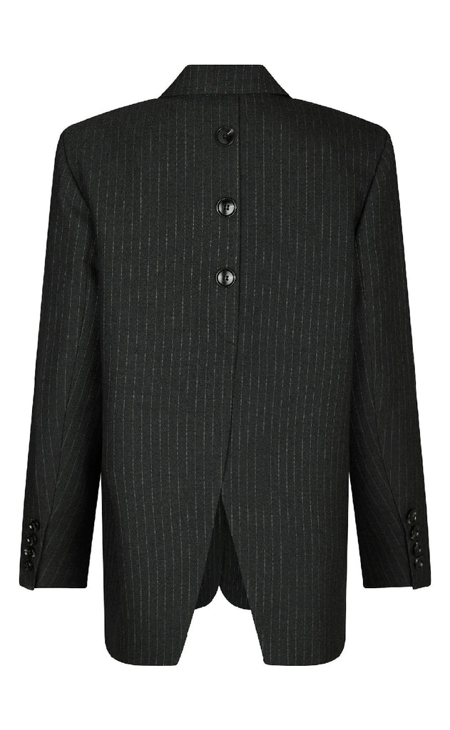 Neo Noir Blazer - Marielle Button Back- Antracit