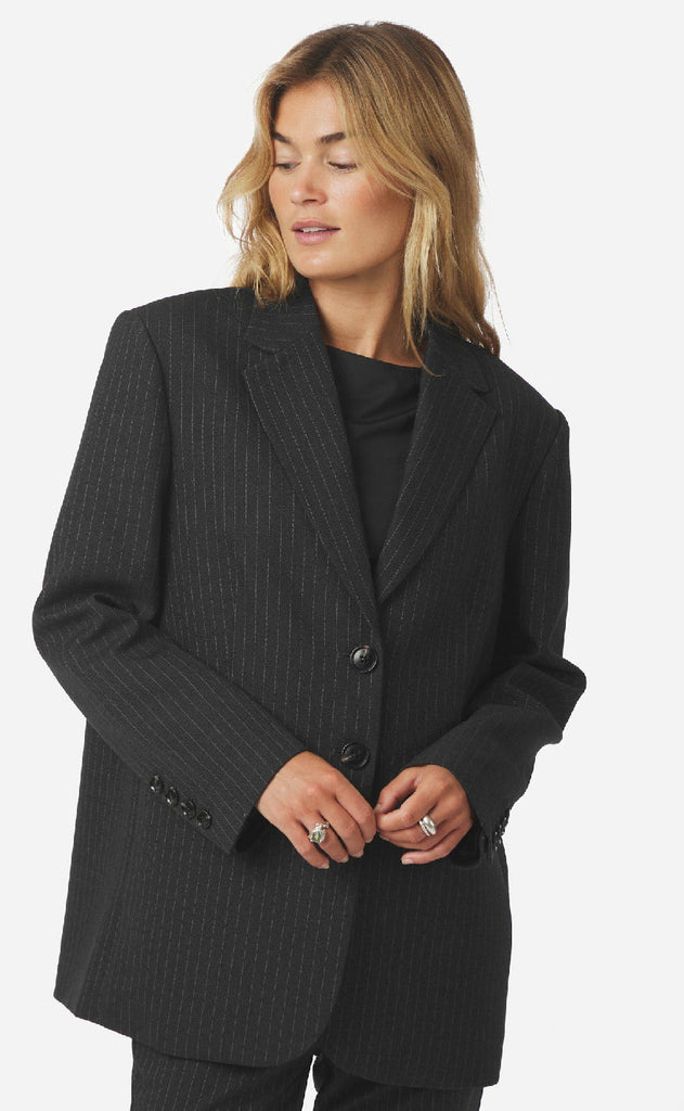 Neo Noir Blazer - Marielle Button Back- Antracit