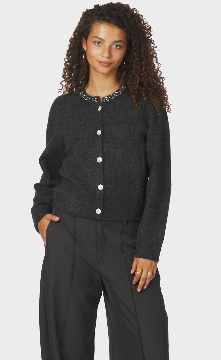 Neo Noir Cardigan - Marie Stone - Antracit