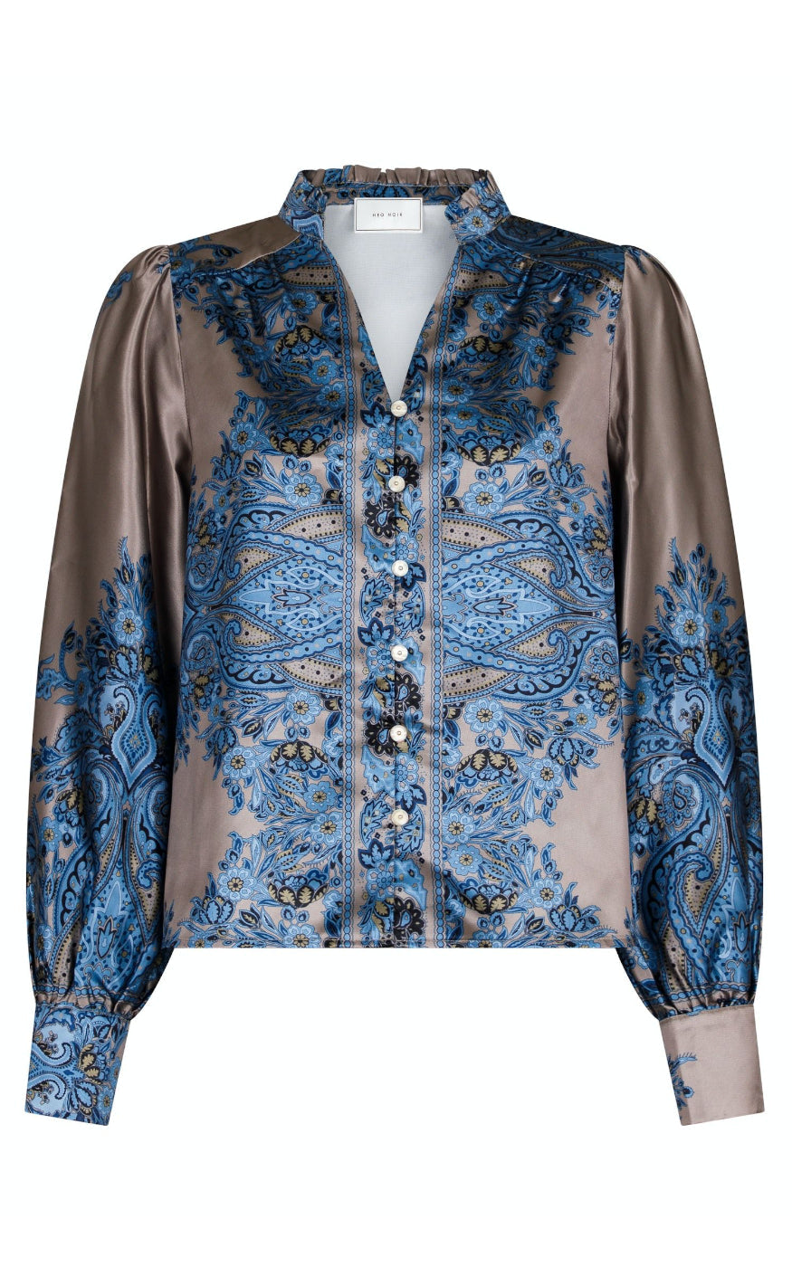Neo Noir Skjorte - Massima Paisley - Blue