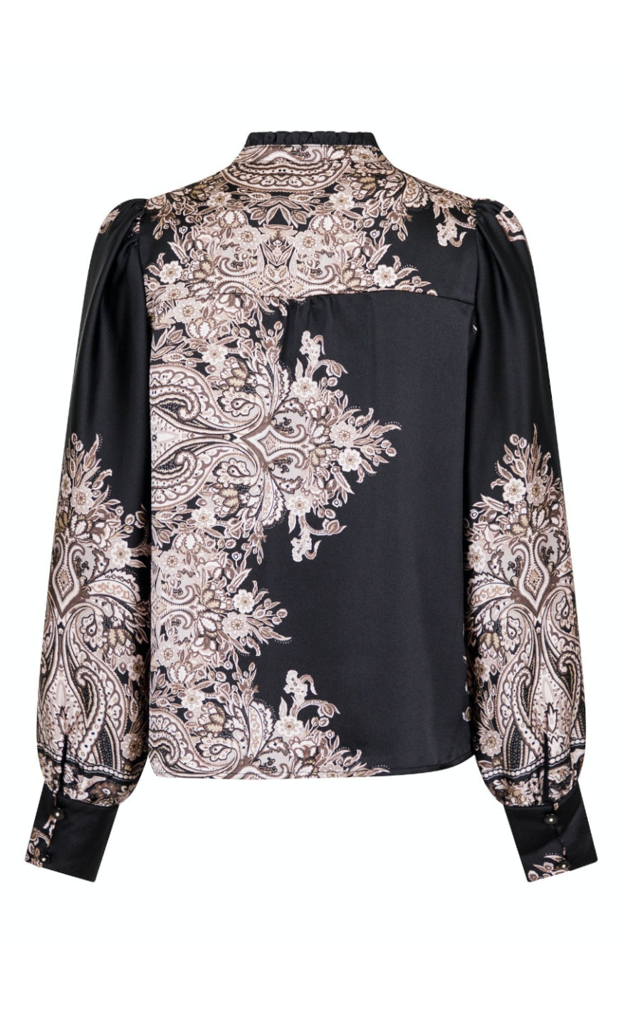 Neo Noir Skjorte - Massima Paisley - Black