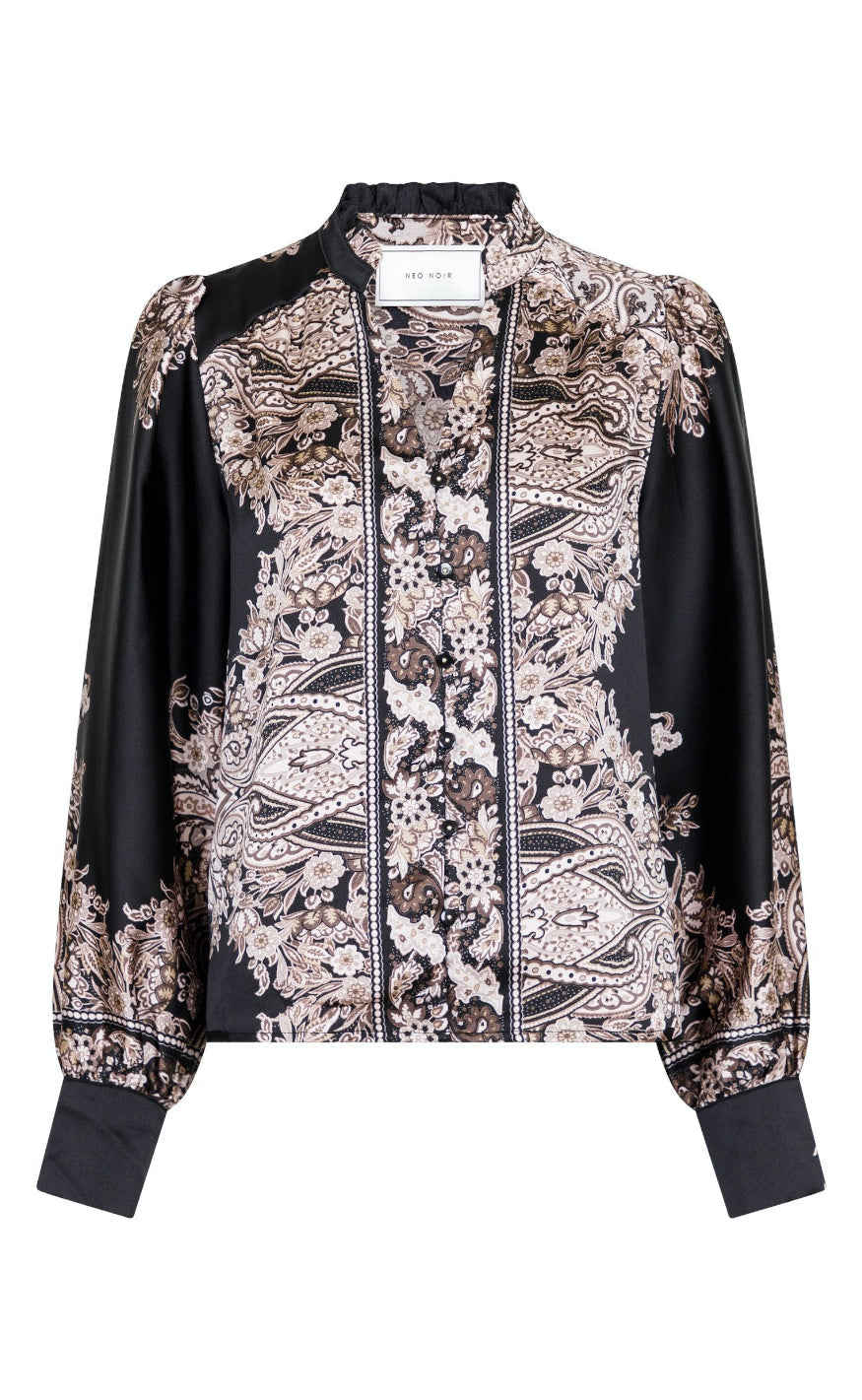Neo Noir Skjorte - Massima Paisley - Black