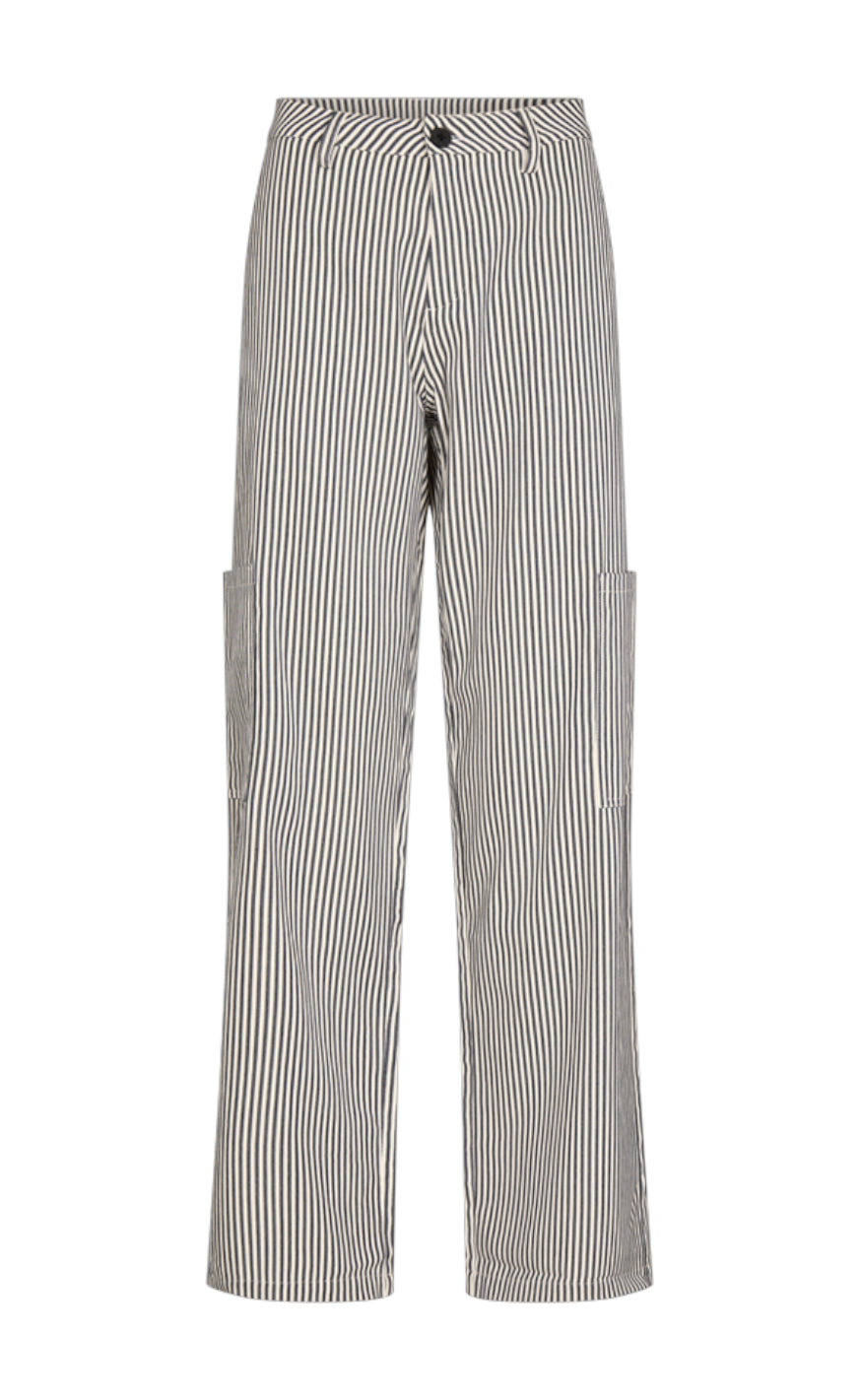 Freequent Bukser - Mella - Medieval Blue W. Off White