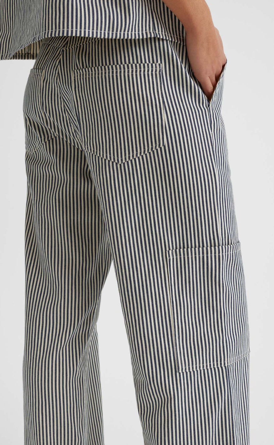Freequent Bukser - Mella - Medieval Blue W. Off White