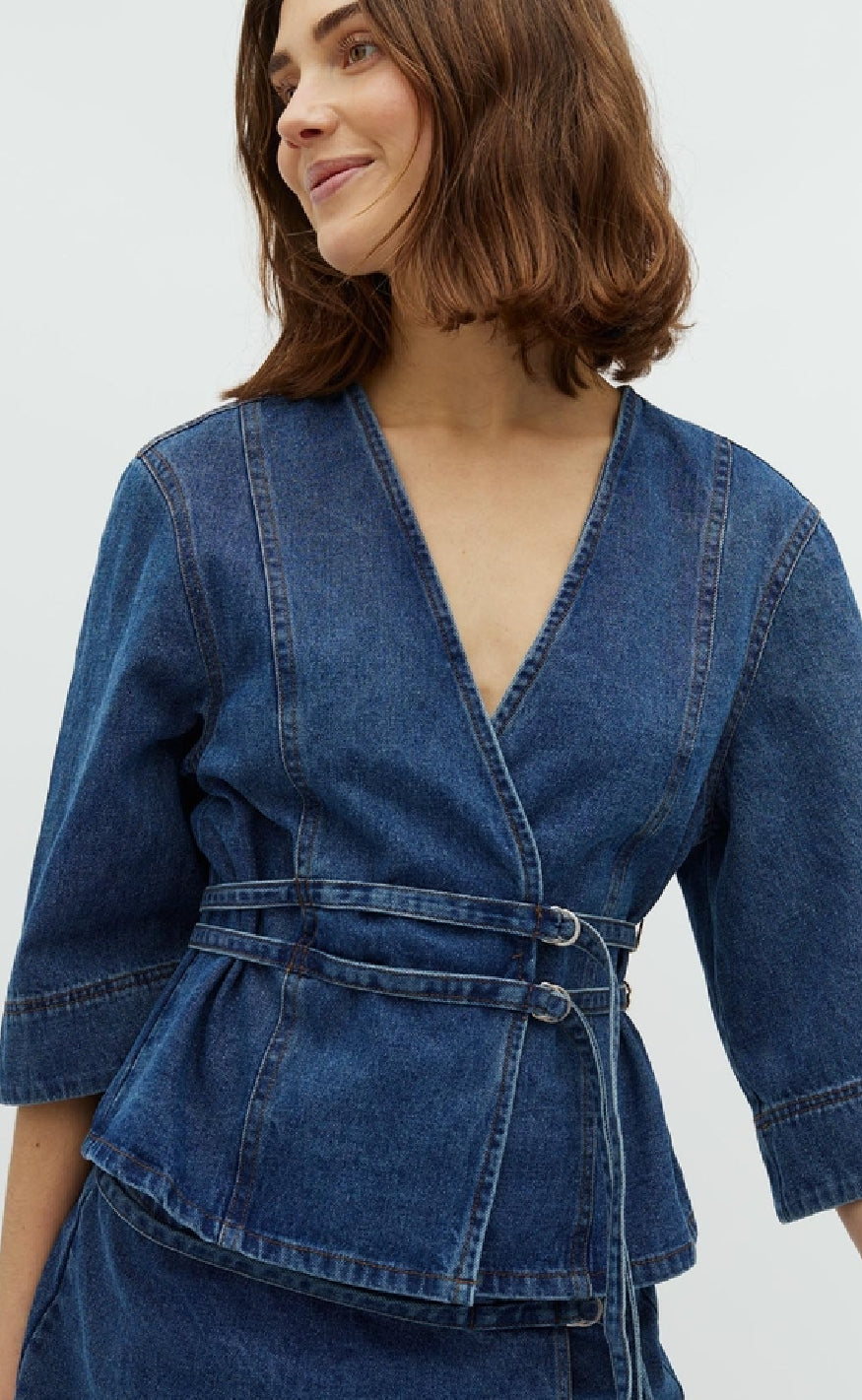 Global Funk Bluse - Merie SS - Vintage Blue Wash