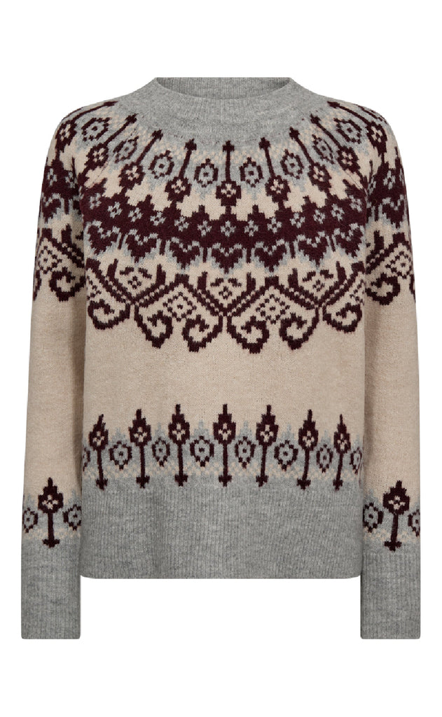 Freequent Pullover - Merla - Moonbeam Mel w. Med Grey Mel