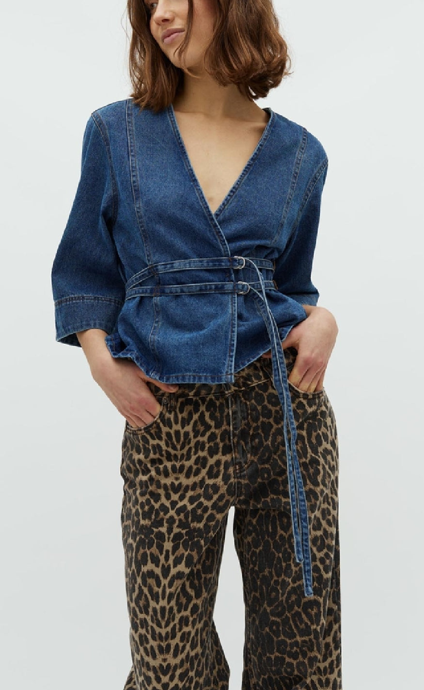 Global Funk Bluse - Merie SS - Vintage Blue Wash