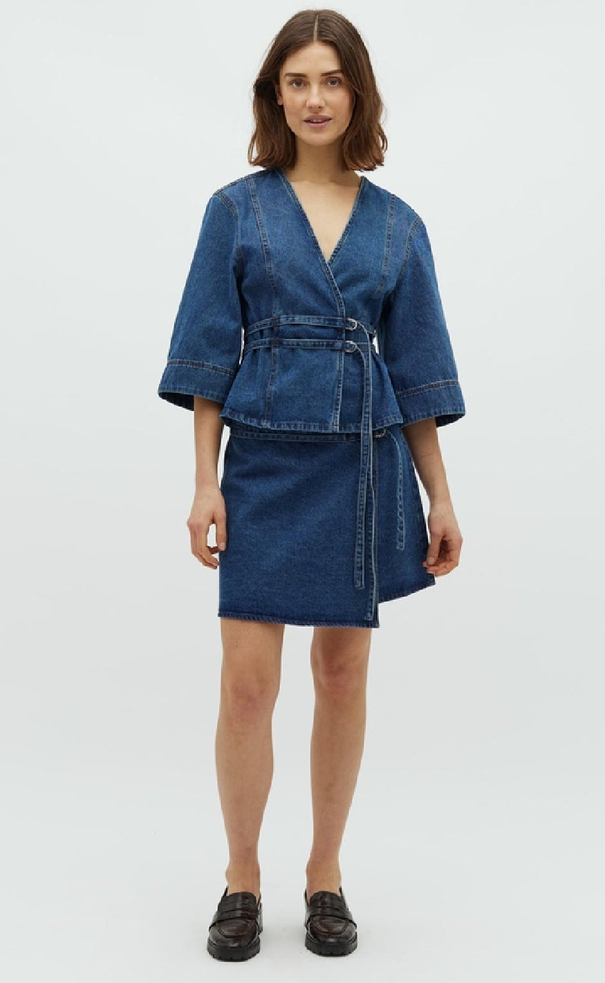 Global Funk Bluse - Merie SS - Vintage Blue Wash