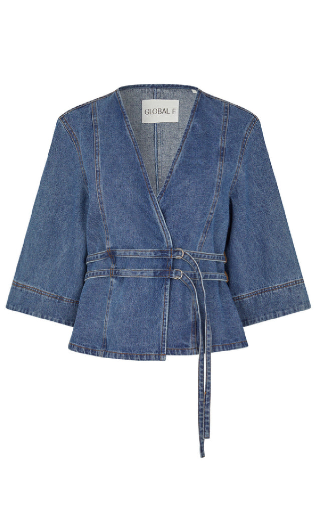 Global Funk Bluse - Merie SS - Vintage Blue Wash