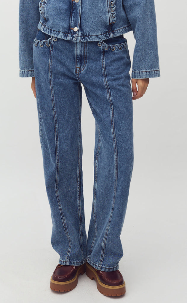 Global Funk Bukser - Wallia-G - Mid Blue Vintage