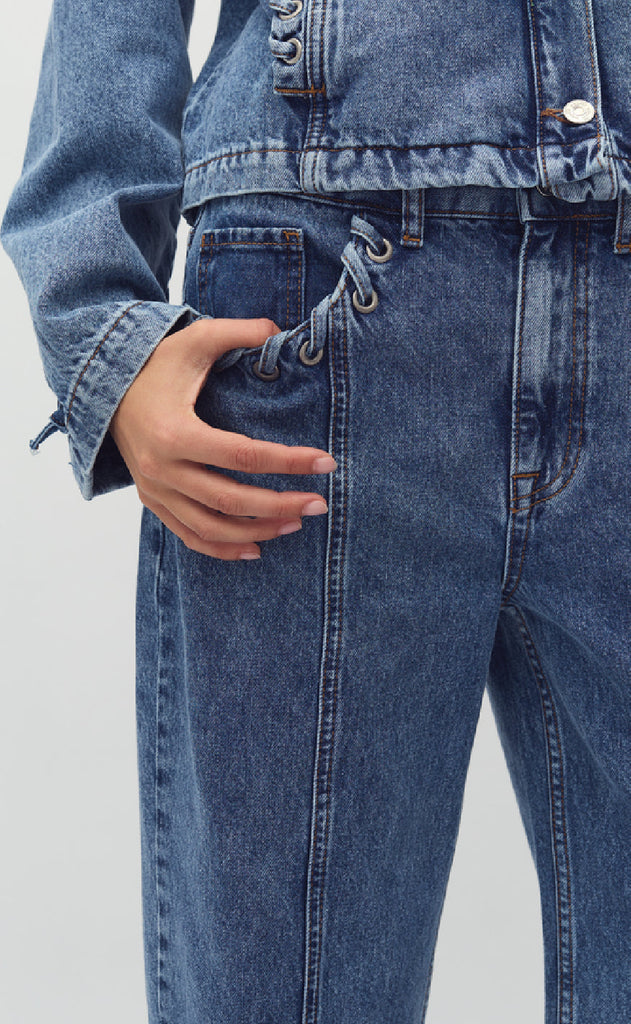 Global Funk Bukser - Wallia-G - Mid Blue Vintage