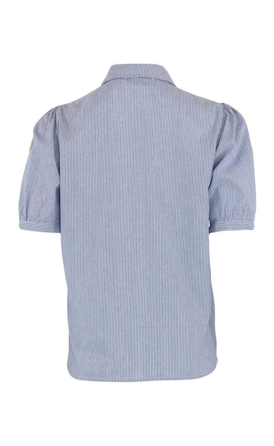 Continue Bluse - Mili Stripe Patch - Blue / White