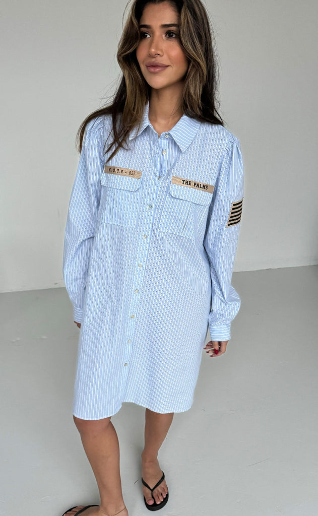 Continue Kjole - Mili Stripe Patch - Blue Stripe