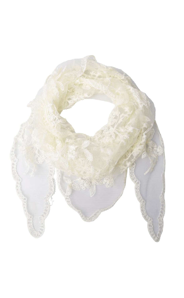 Black Colour Skjerf - Miriana Traingle Lace - Butter Yellow