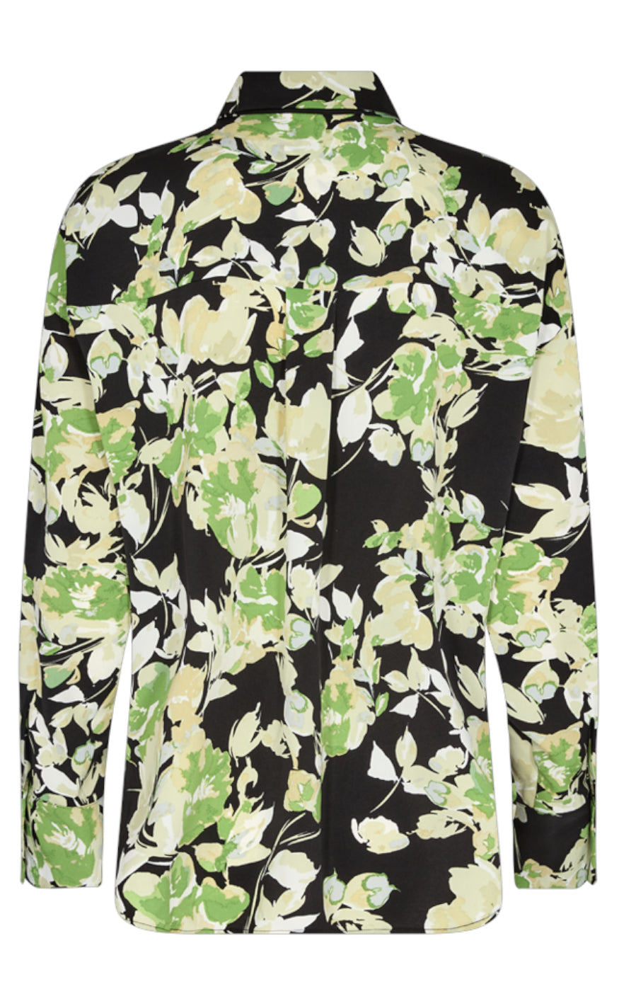 Freequent Skjorte - Mison - Black W. Piquant Green