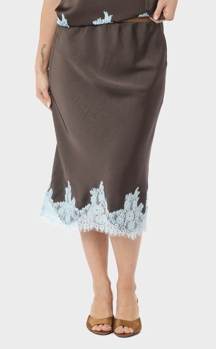 Neo Noir Skjørt - Naira Lace - Dark Brown