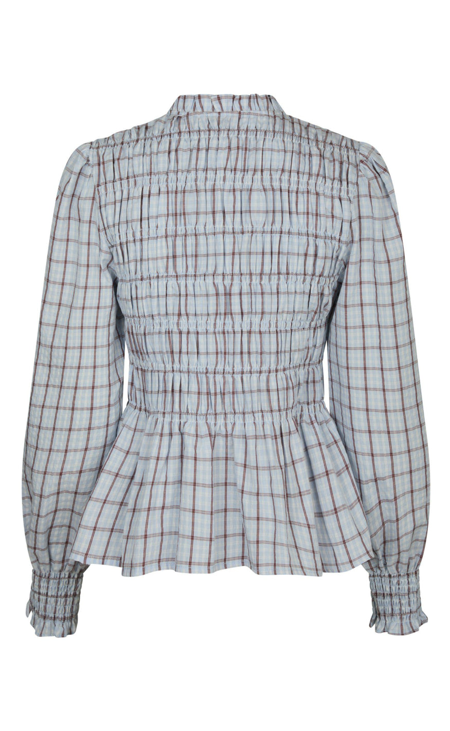 Neo Noir Bluse - Mocca - Light Blue